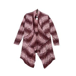 *New Absolutely Famous Cardigan Sweater Womens Plus 1X Burgundy Waterfall Knit